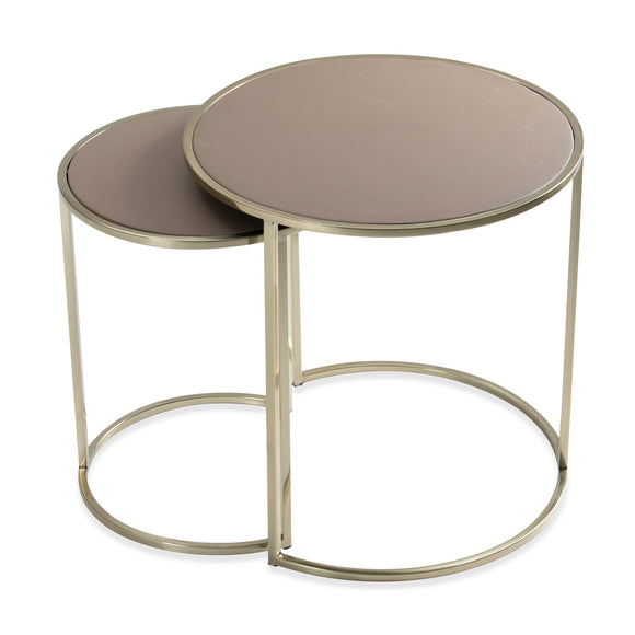 that's living shaya latte leatherette nesting tables end tables