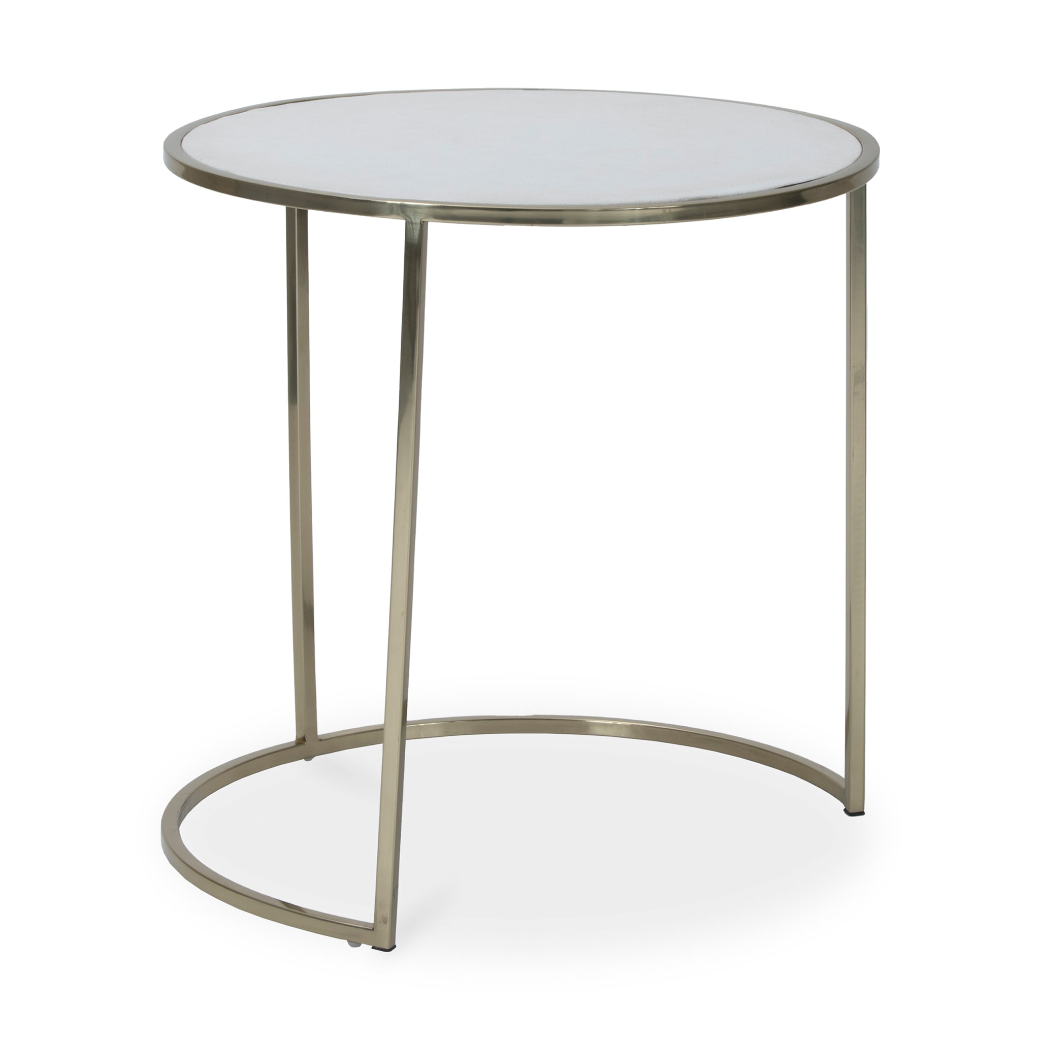 that's living shaya ivory leatherette brass nesting tables end tables