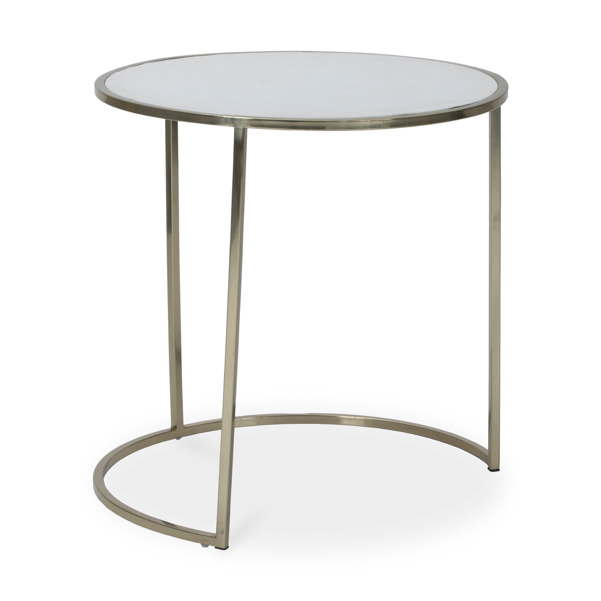 that's living shaya ivory leatherette brass nesting tables end tables 