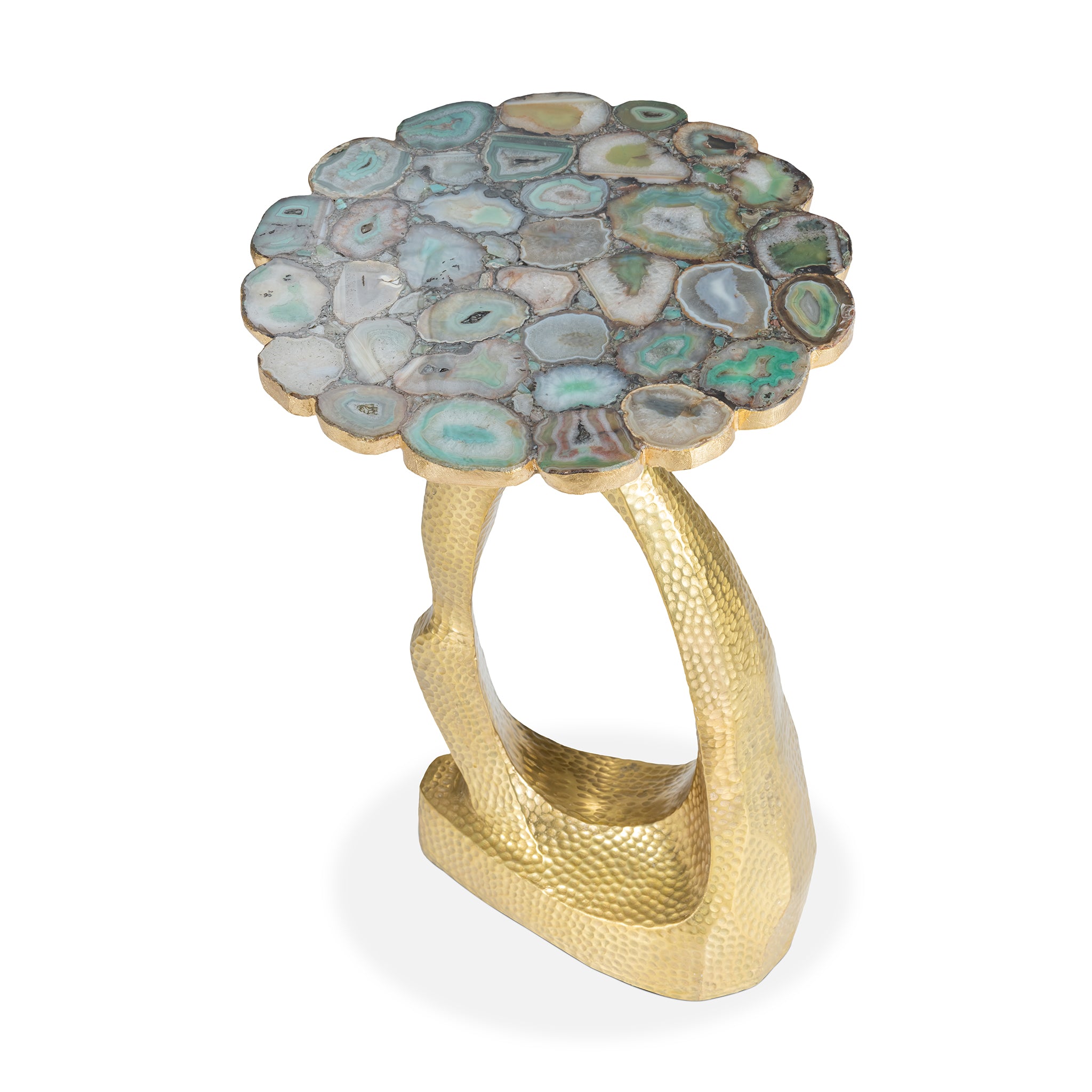 that's living agate brass end table end tables 