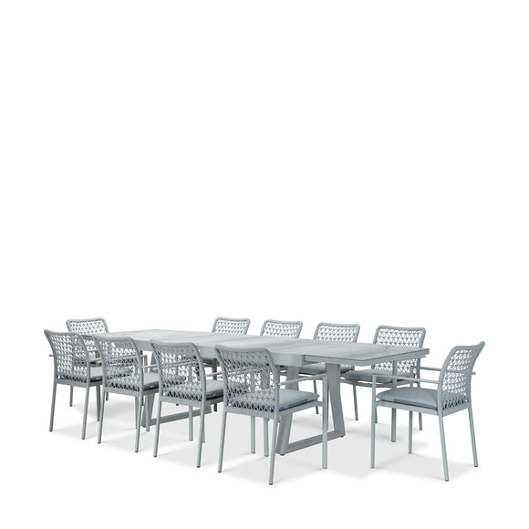 that's living outdoor club light grey extension dining set outdoor dining sets