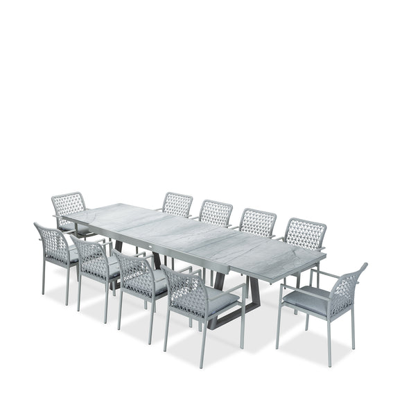 that's living outdoor club light grey extension dining set outdoor dining sets