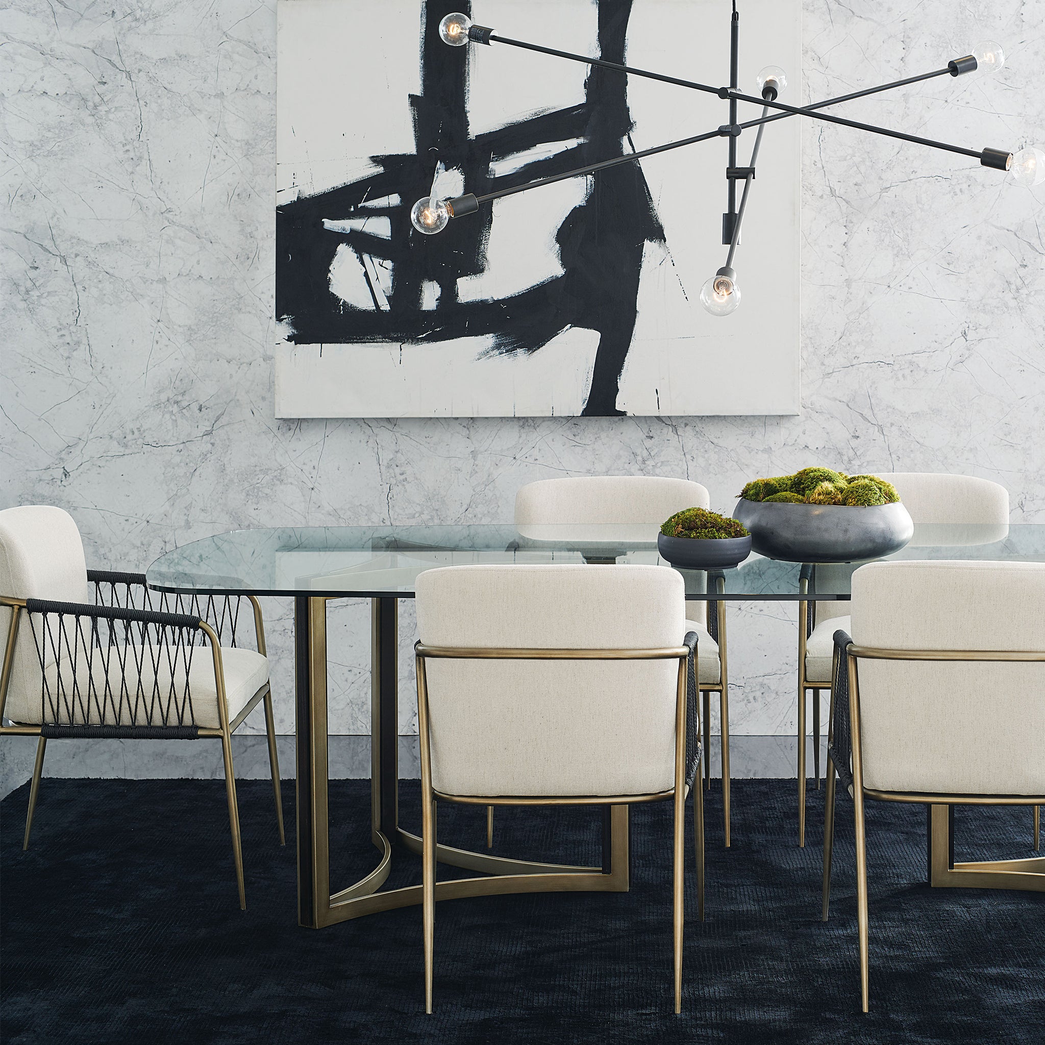 caracole remix dbl ped glass top tbl dining tables