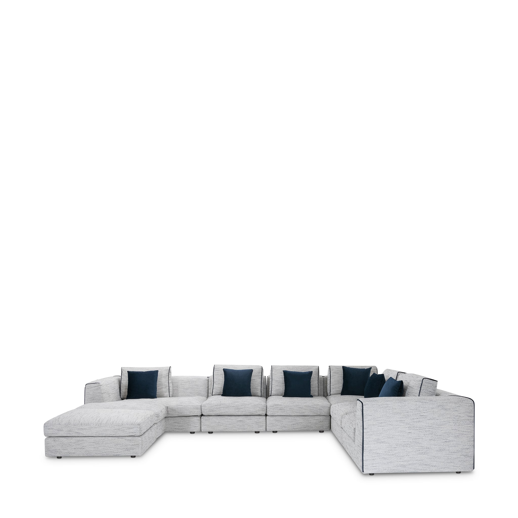 that's living streamliner chenille 7-pc left sectional sofa sectionals