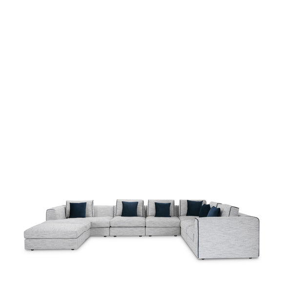 that's living streamliner chenille 7-pc left sectional sofa sectionals
