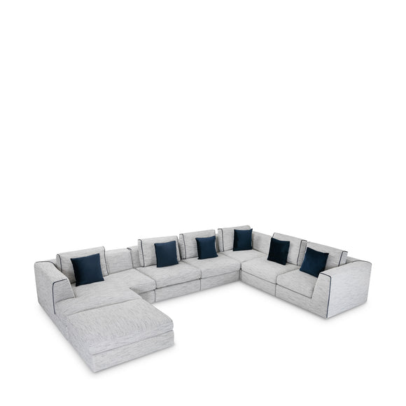that's living streamliner chenille 7-pc left sectional sofa sectionals
