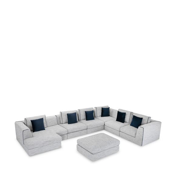 that's living streamliner chenille 7-pc left sectional sofa sectionals 