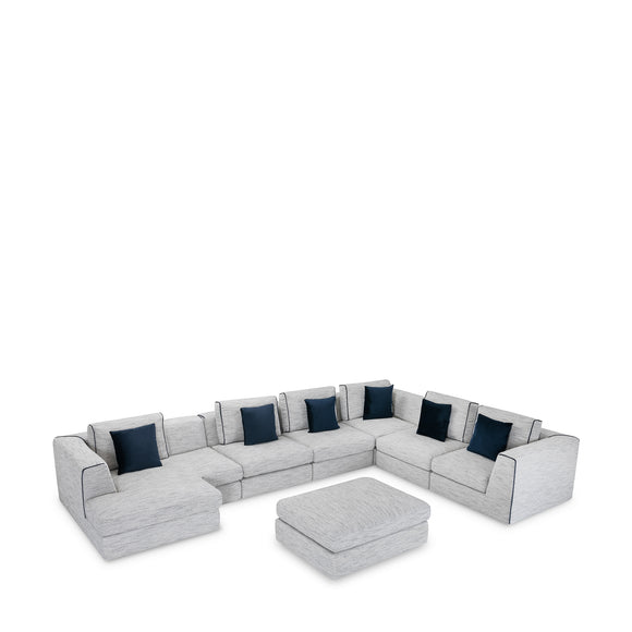 that's living streamliner chenille 7-pc left sectional sofa sectionals