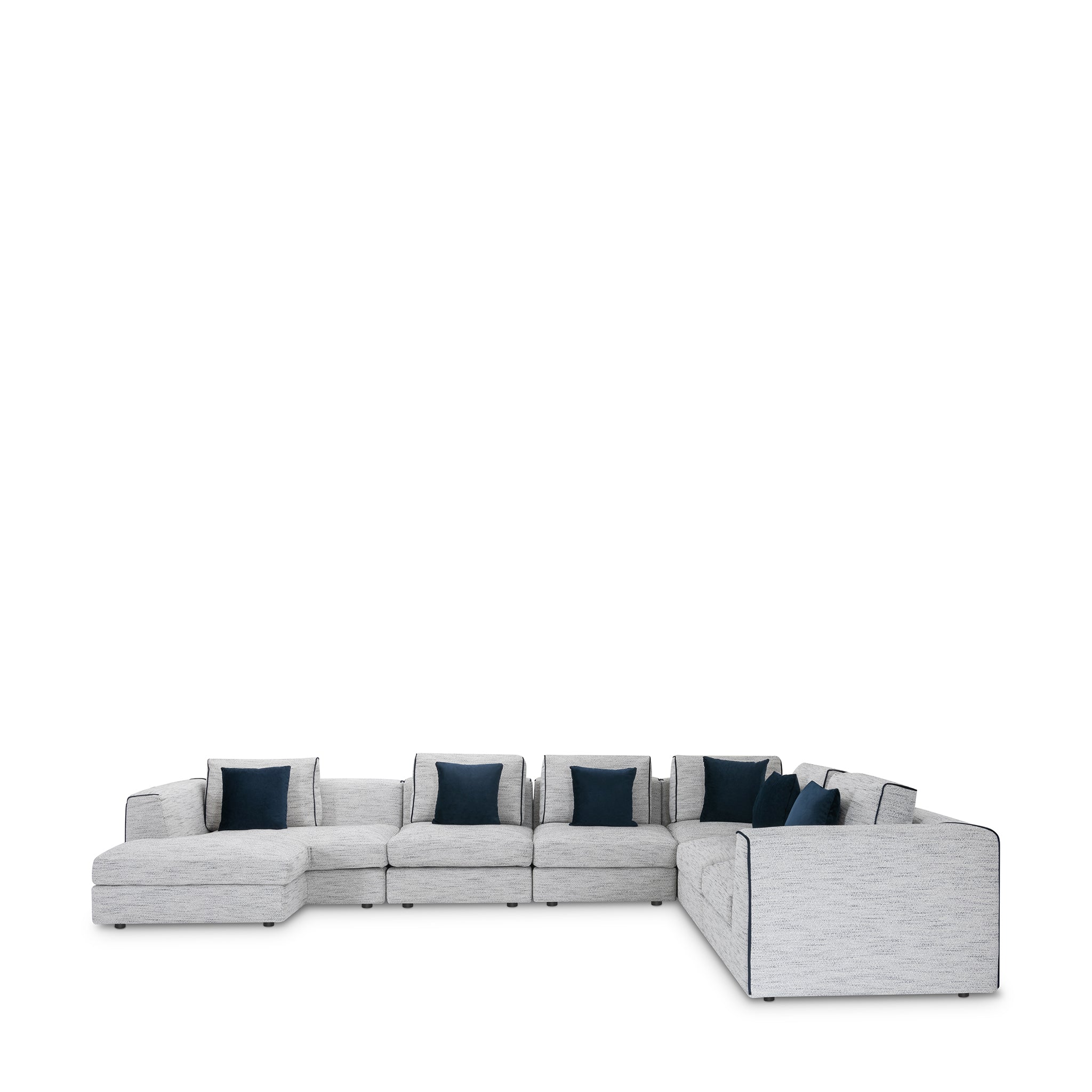 that's living streamliner chenille 7-pc left sectional sofa sectionals