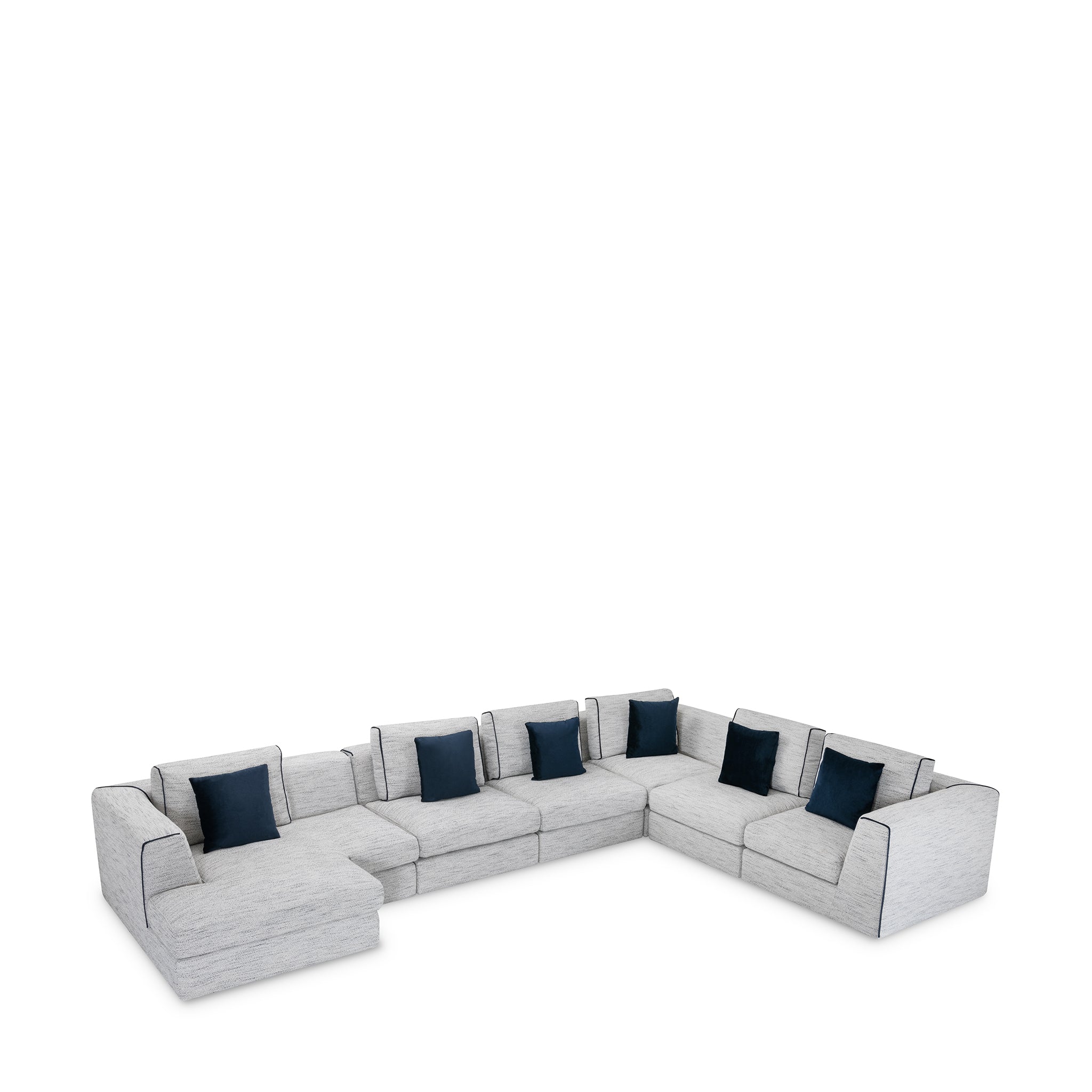 that's living streamliner chenille 7-pc left sectional sofa sectionals 
