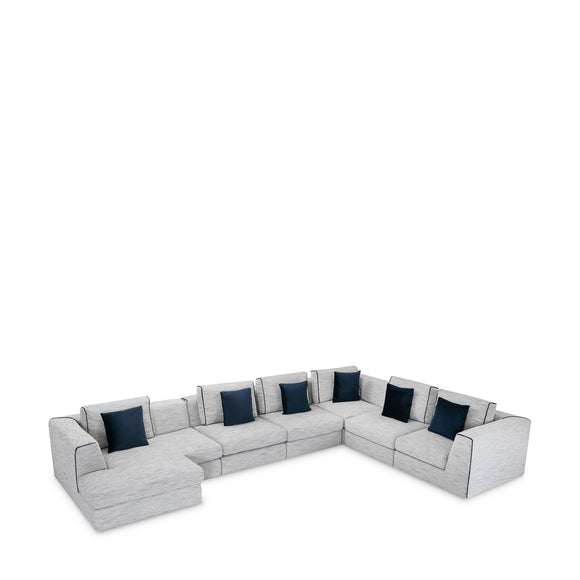 that's living streamliner chenille 7-pc left sectional sofa sectionals