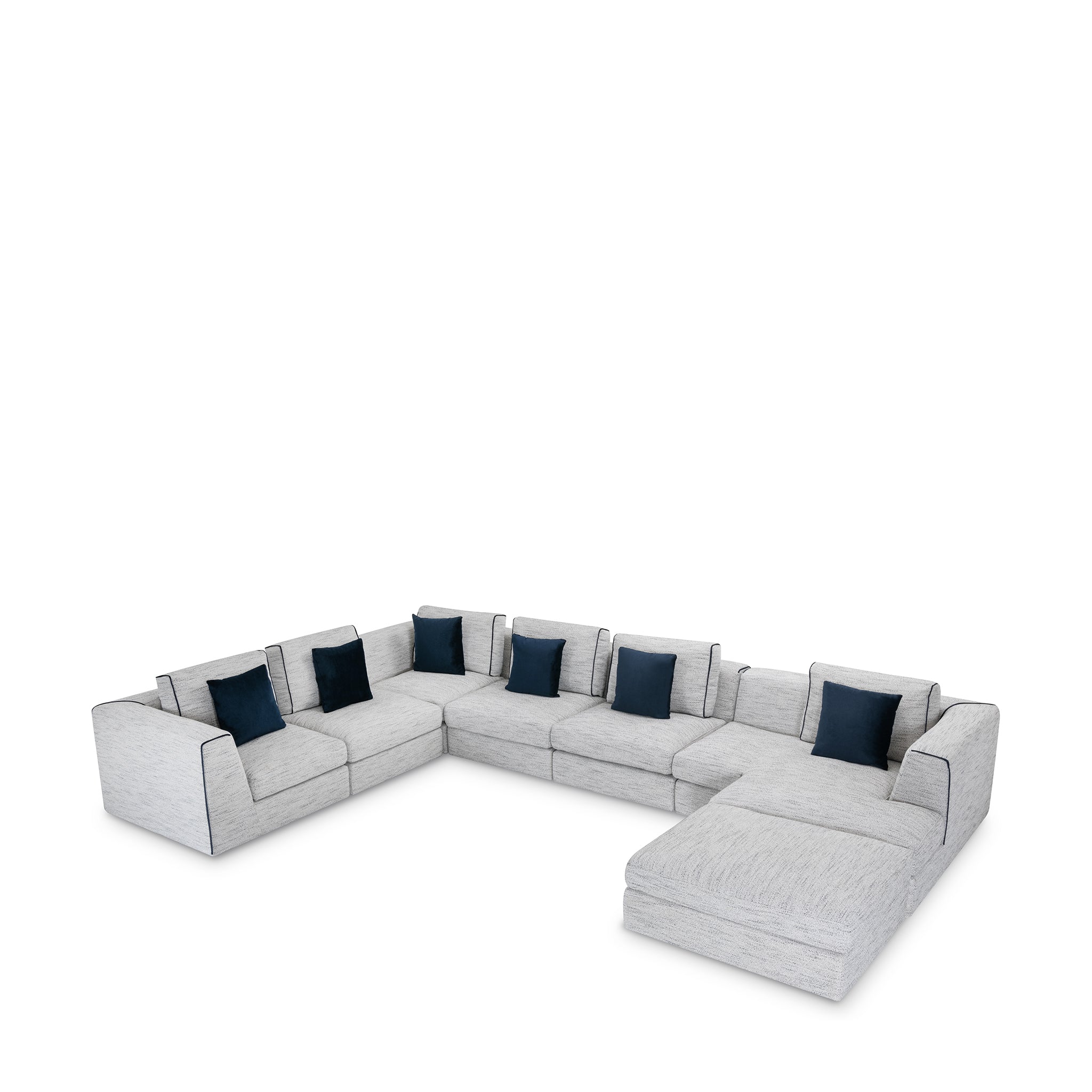 that's living streamliner chenille 7-pc right sectional sofa sectionals