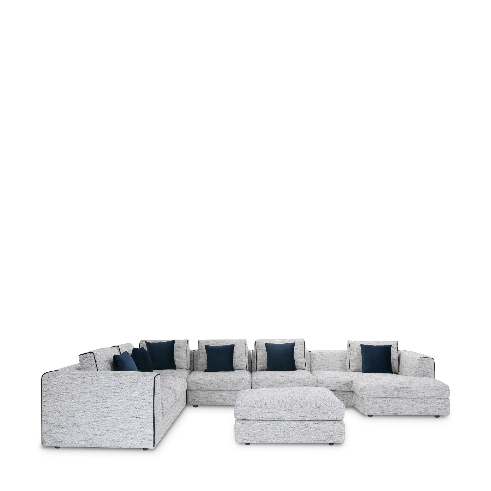 that's living streamliner chenille 7-pc right sectional sofa sectionals