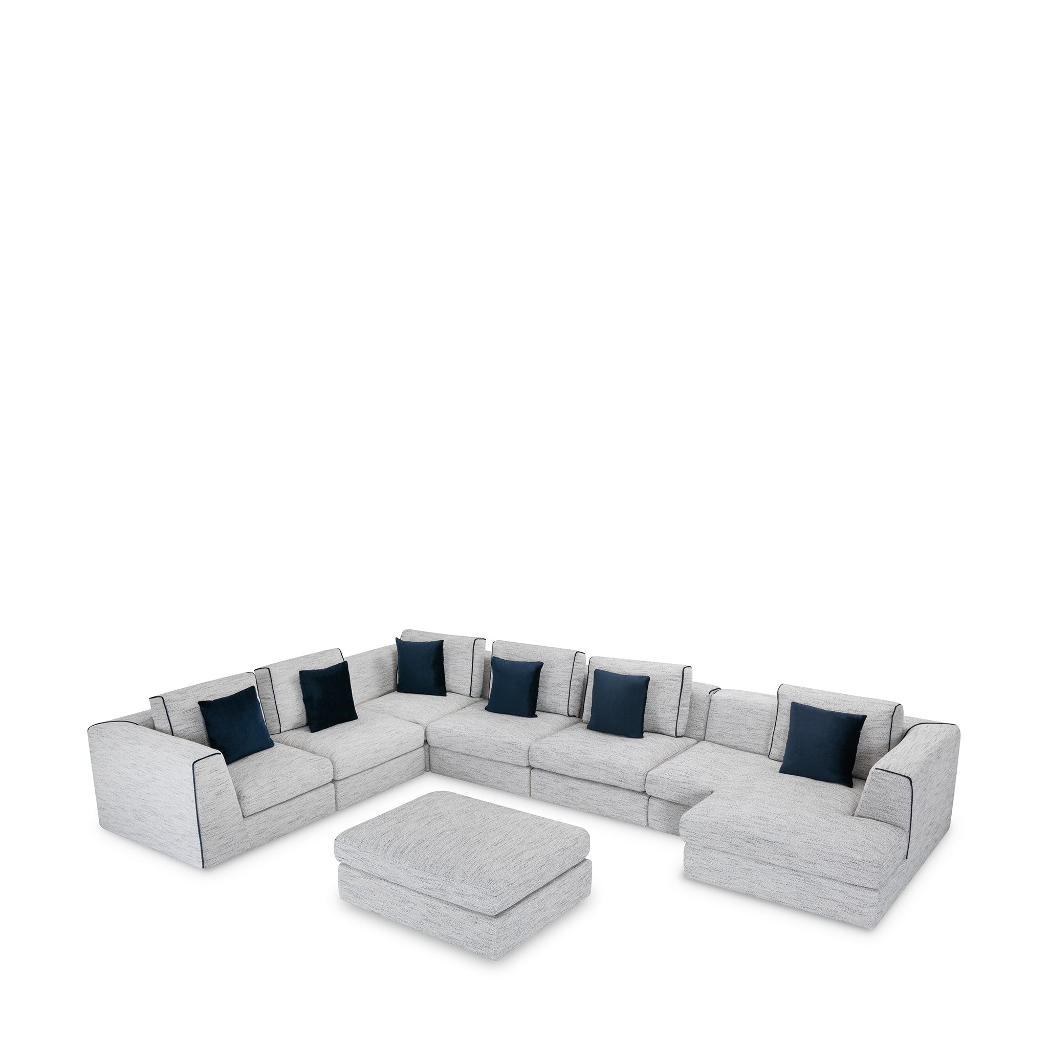 that's living streamliner chenille 7-pc right sectional sofa sectionals