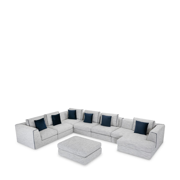 that's living streamliner chenille 7-pc right sectional sofa sectionals