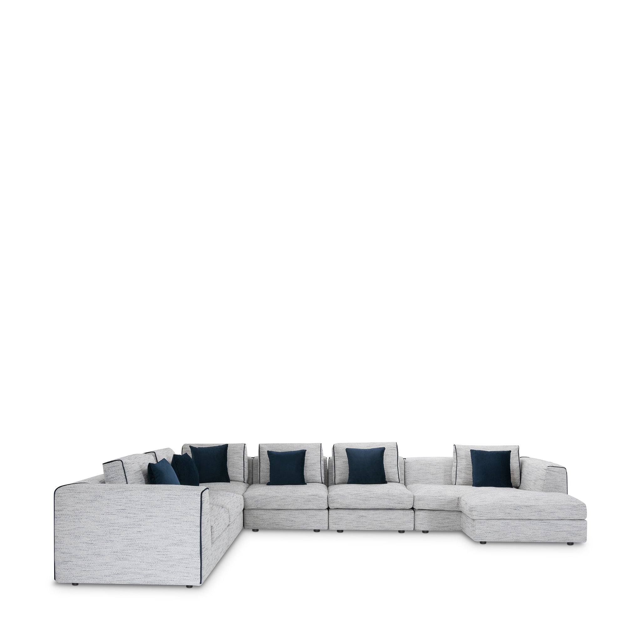that's living streamliner chenille 7-pc right sectional sofa sectionals