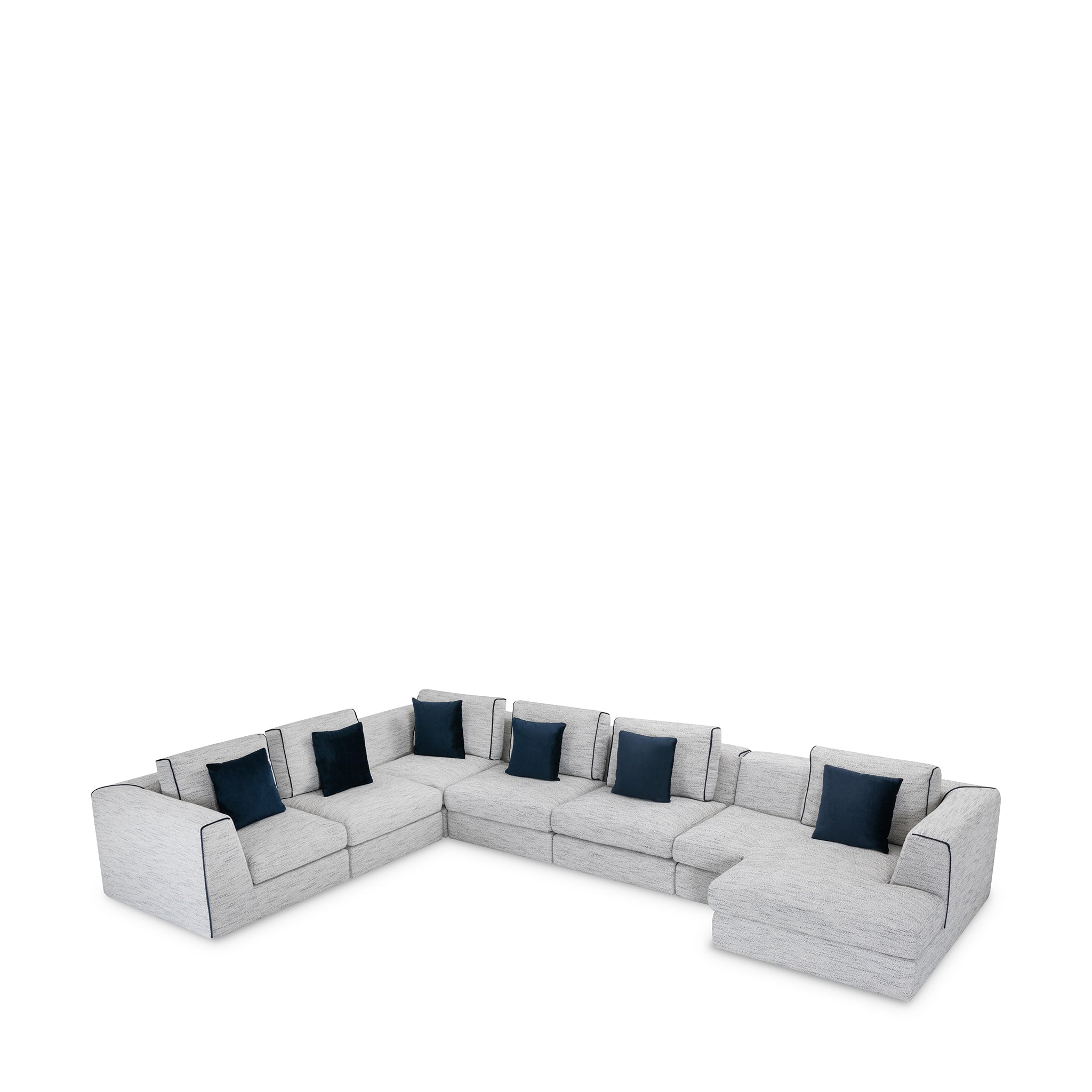 that's living streamliner chenille 7-pc right sectional sofa sectionals