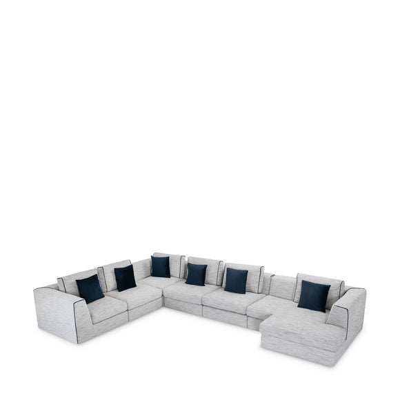 that's living streamliner chenille 7-pc right sectional sofa sectionals