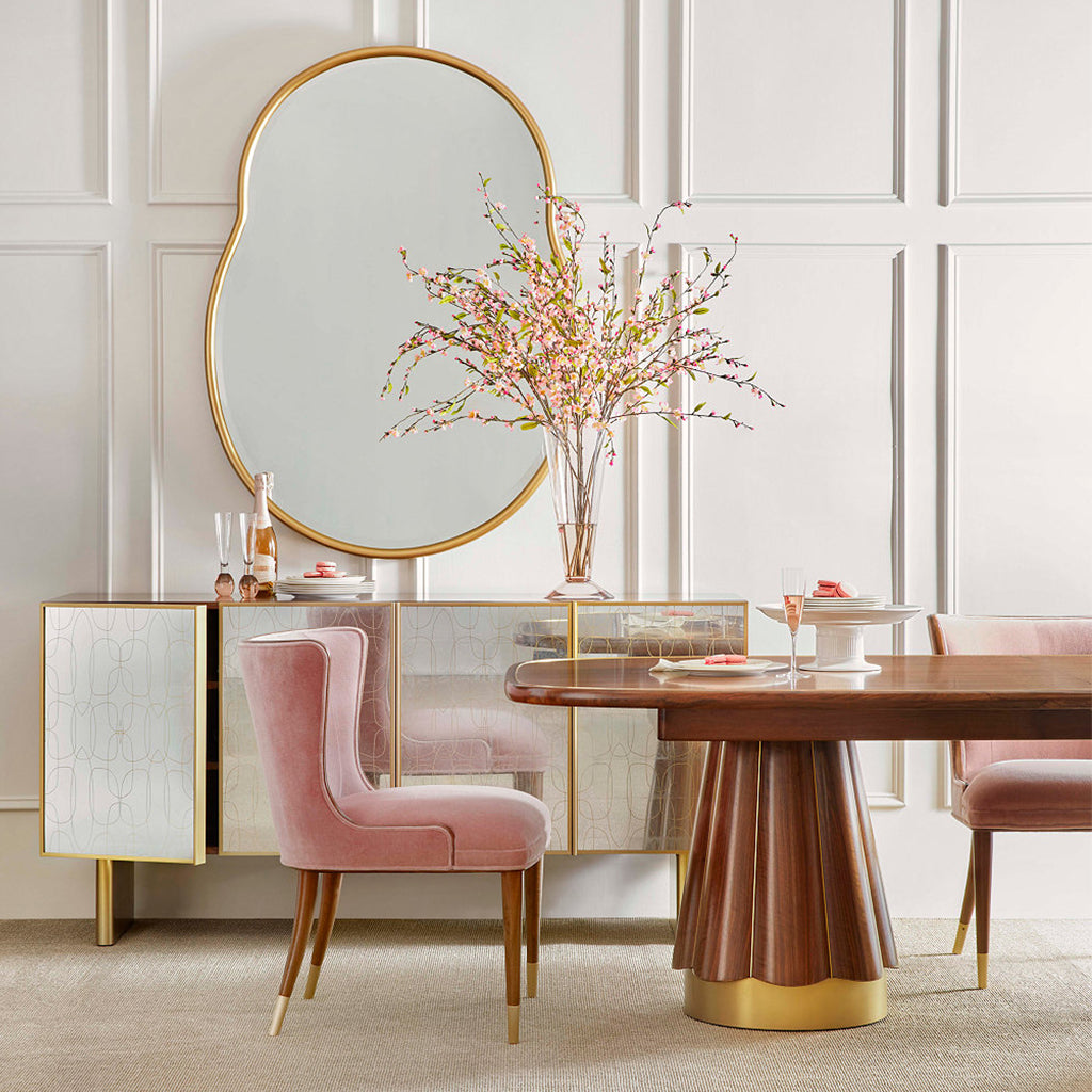 baker mcguire peplum dining table dining tables 