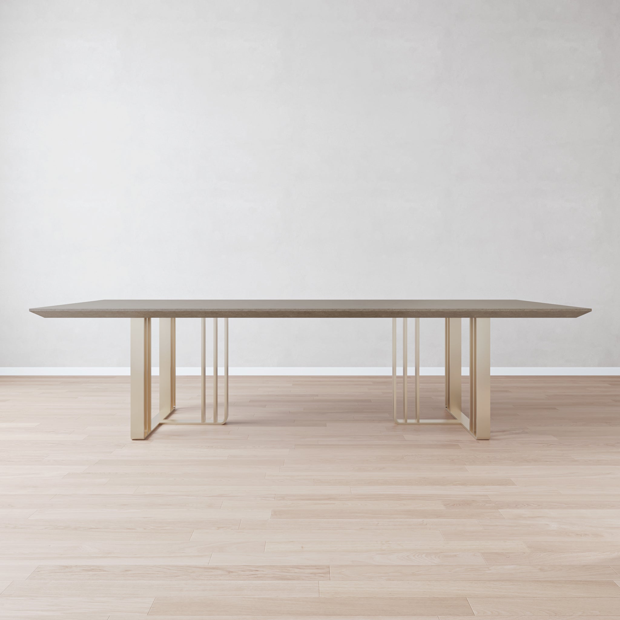 that's living mega greige oak  brass dining table dining tables 