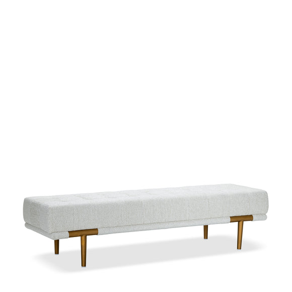 that's living dream beige chenille bench benches 