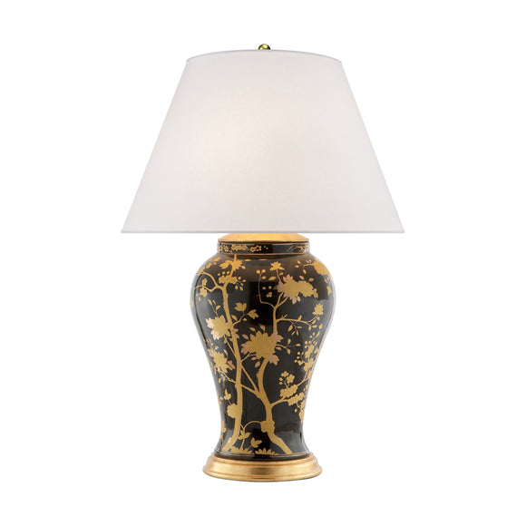 visual comfort gable table lamp in black and gold porcelain withsilk shade table lamps 