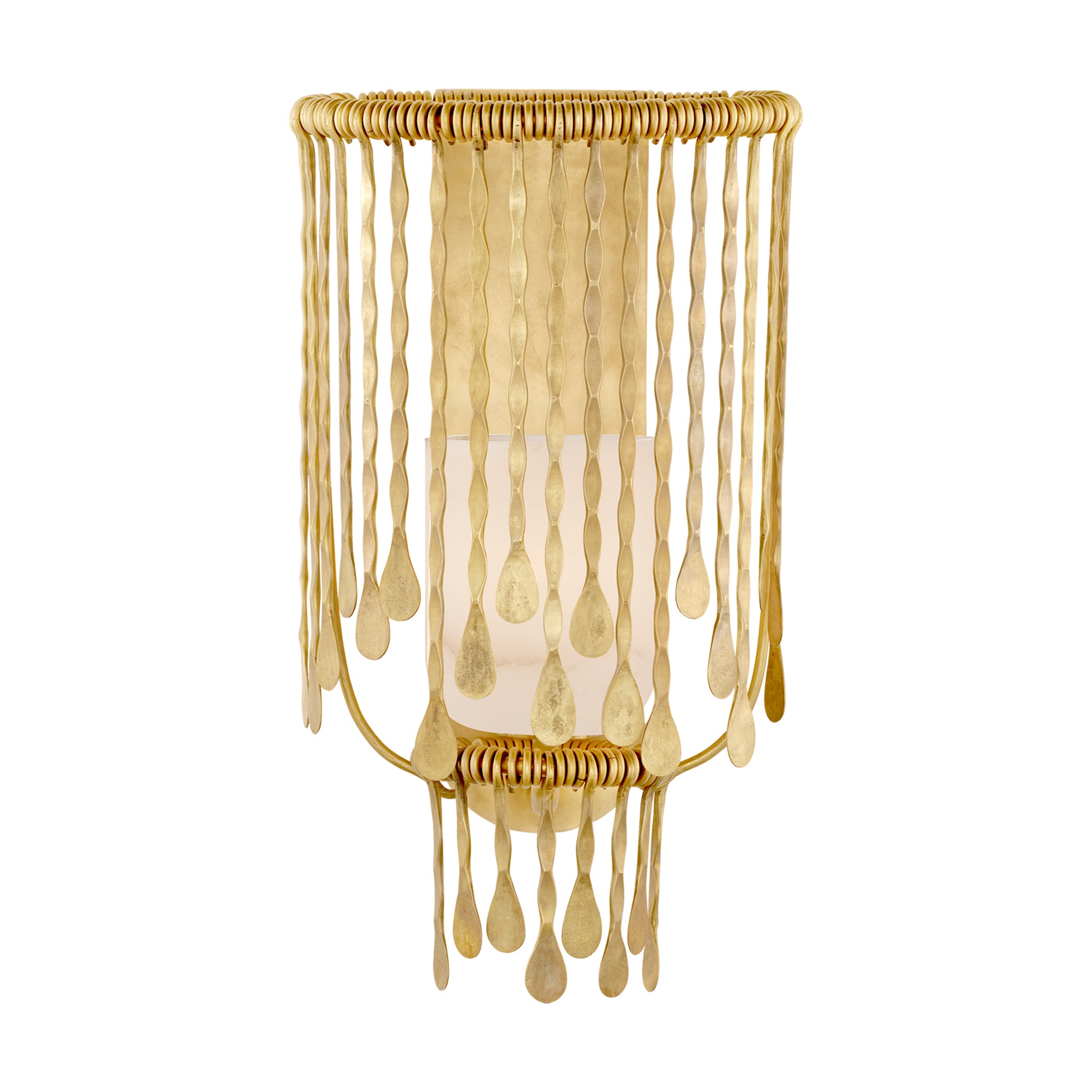 visual comfort kayla medium sculpted sconce in natural brass with alabaster wall sconce 
