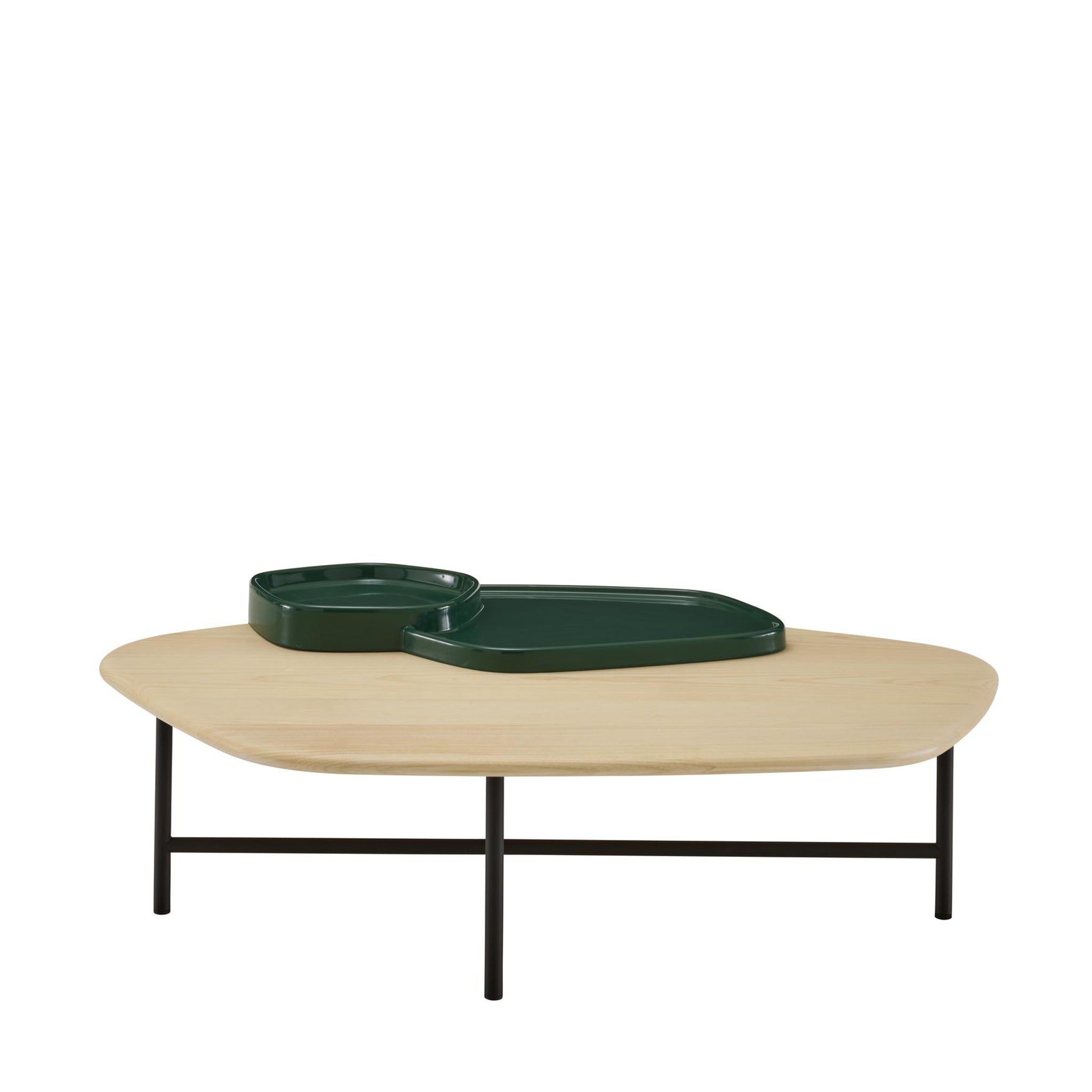 ligne roset lewa low coffee table natural ash / green ceramic coffee tables 