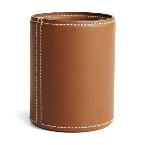ralph lauren brennan pencil holder in leather - saddle home accessories 