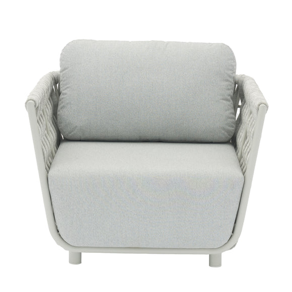 that's living outdoor hug grey/white armchair outdoor sofas & sectionals 