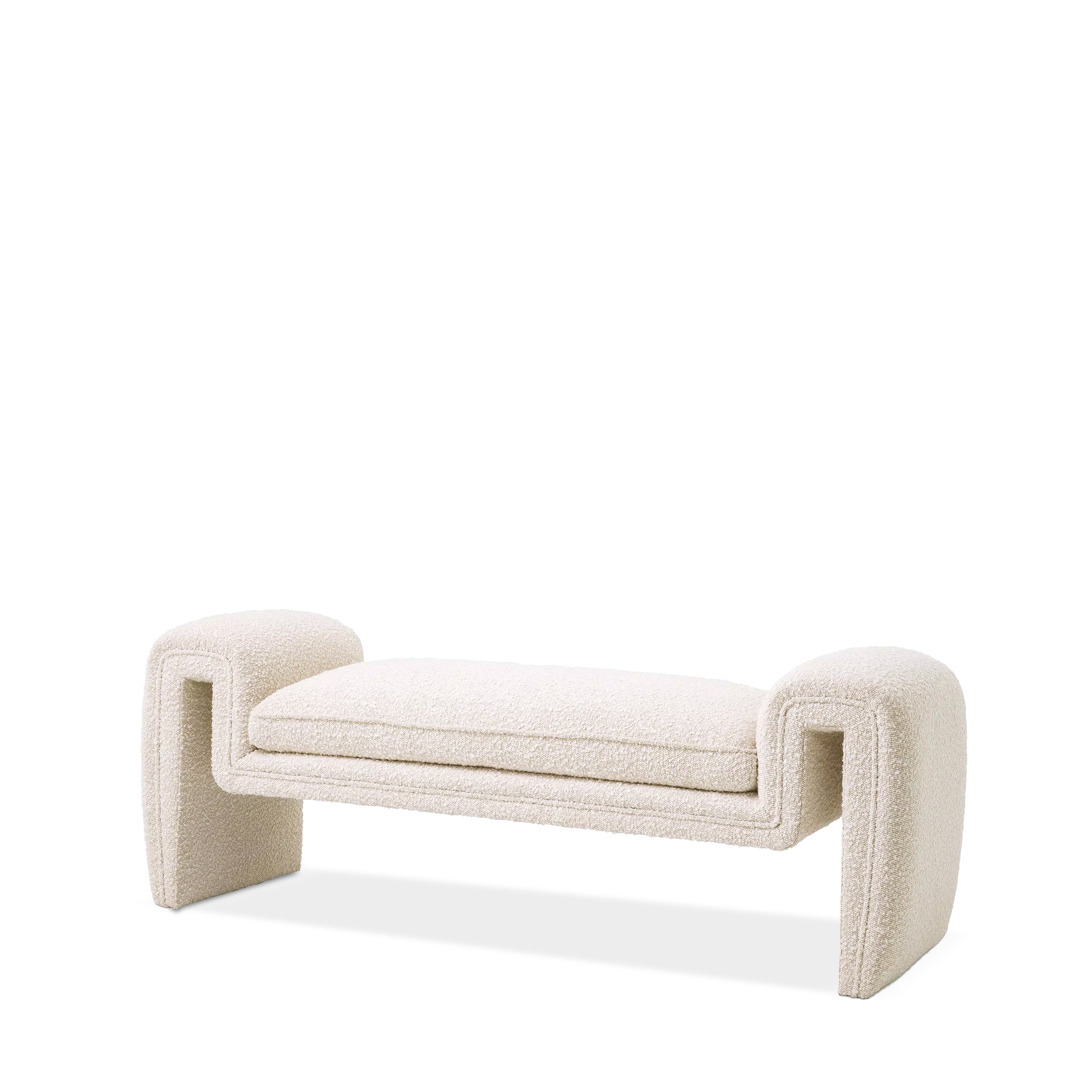 eichholtz bench tondo boucle cream ottoman 