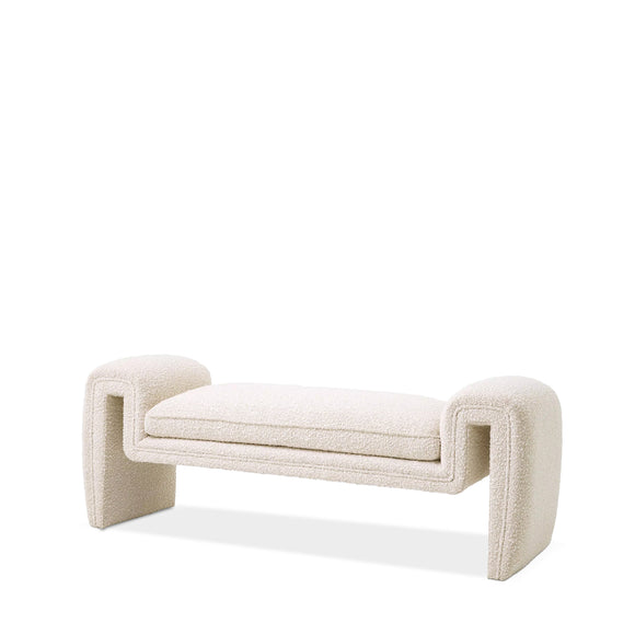 eichholtz bench tondo boucle cream ottoman 