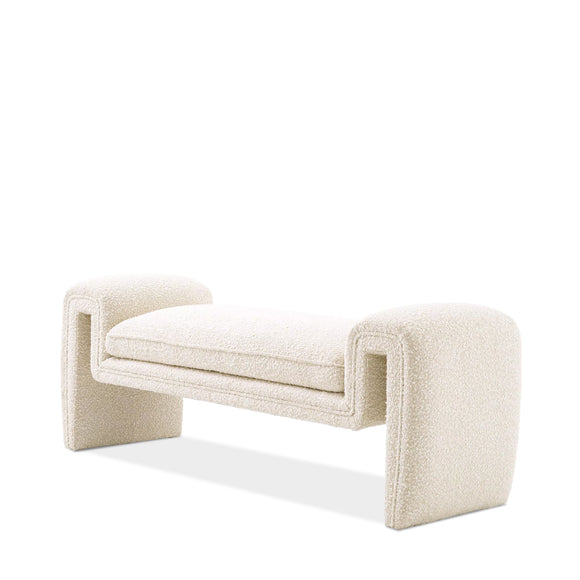 eichholtz bench tondo boucle cream ottoman 