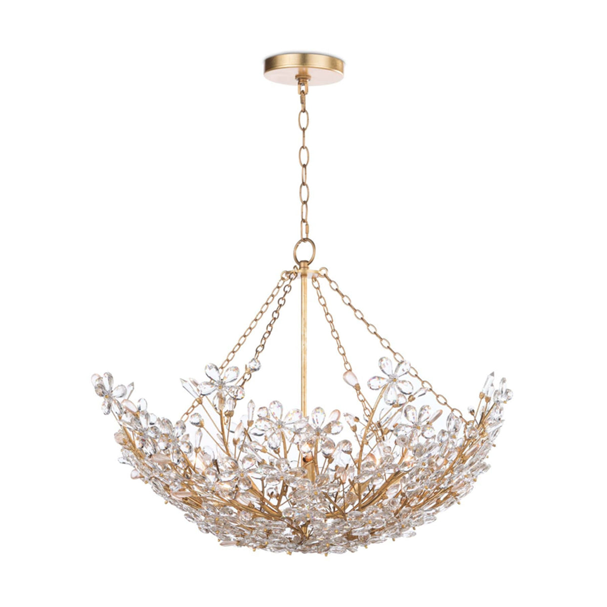 regina andrew cheshire basin chandelie  gold leaf chandeliers 