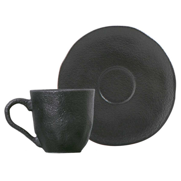porto brasil organic matte blackstoneware coffee cup set of 6 tea & coffee 