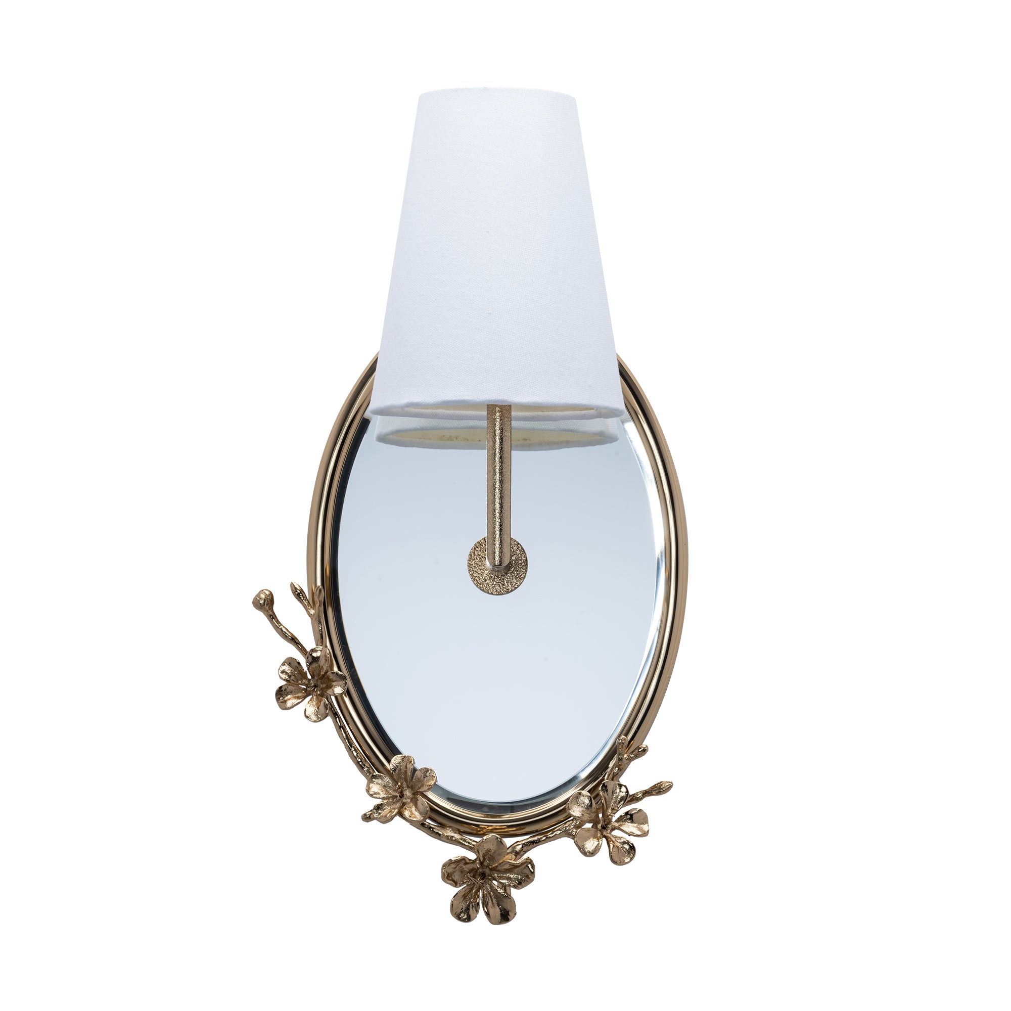 that's living cb oval mirror wall sconce with fabric shade brass wall sconce 