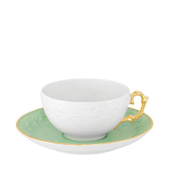 porcel vivian mint tea cup and saucer 23cl tea & coffee 