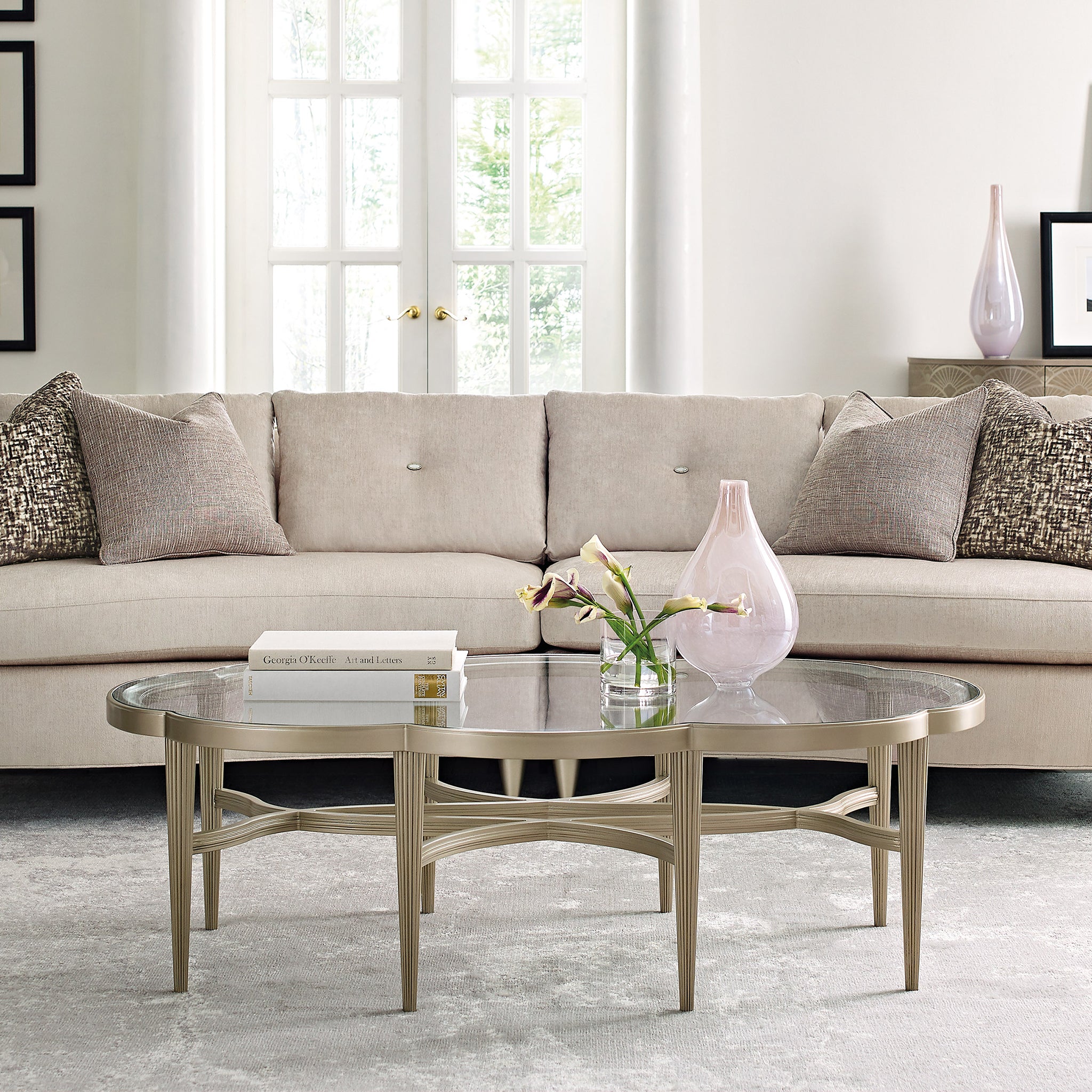 caracole lillian oval cocktail table coffee tables 