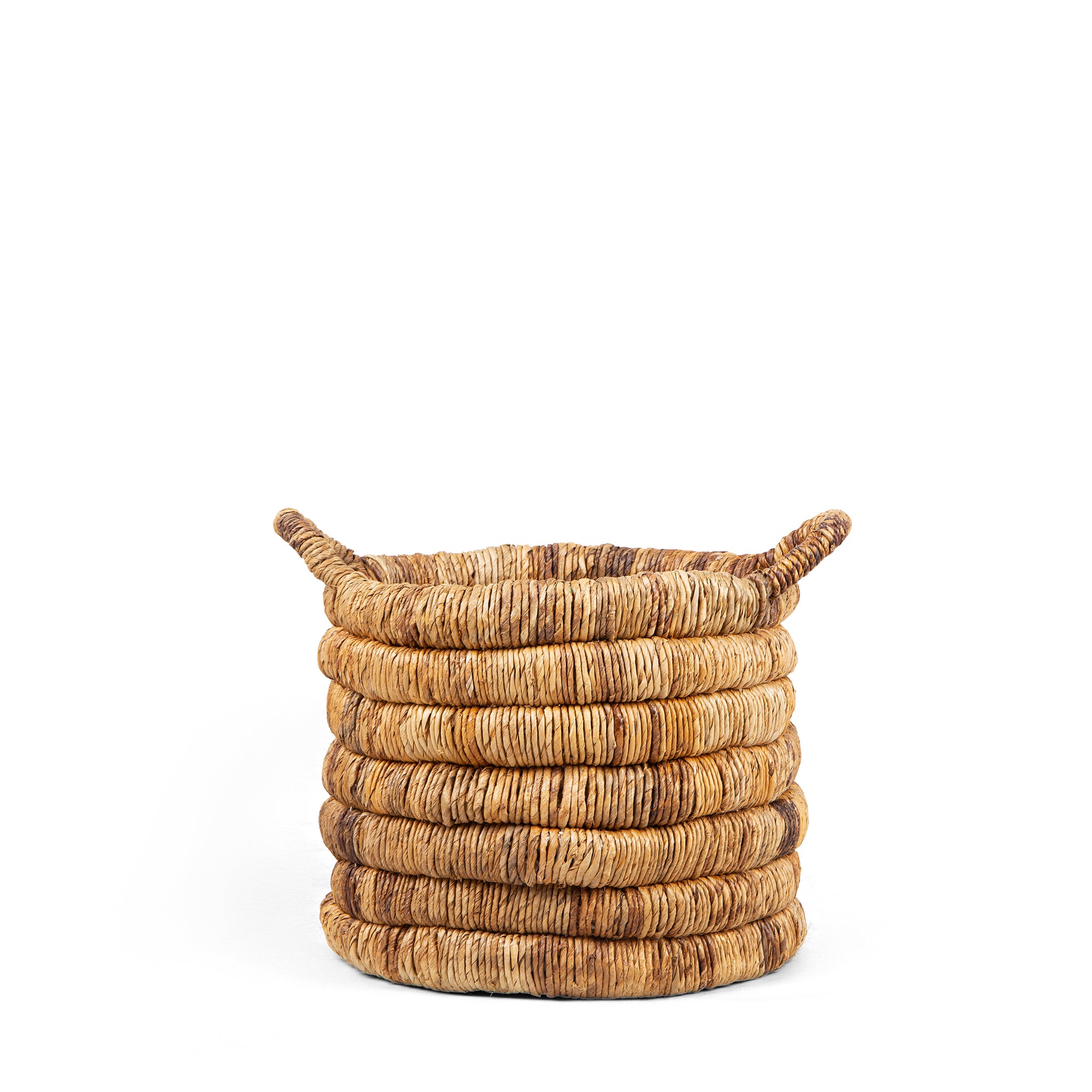 dbodhi caterpillar sago round basket two- tone - large baskets 