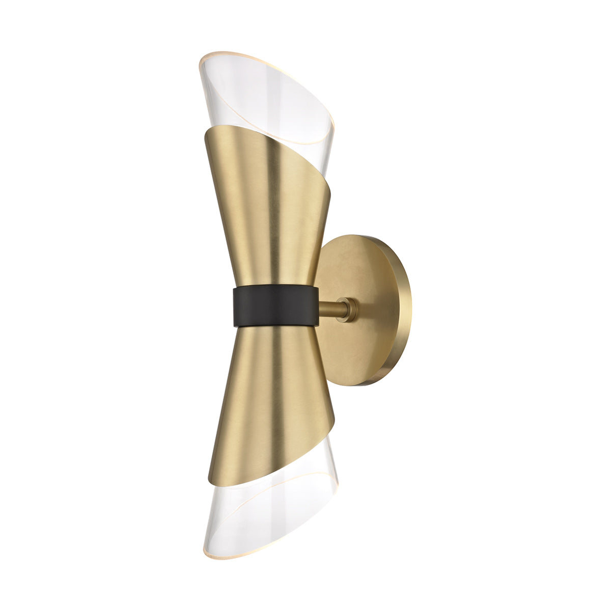 hudson valley angie aged brass/black wall sconce 