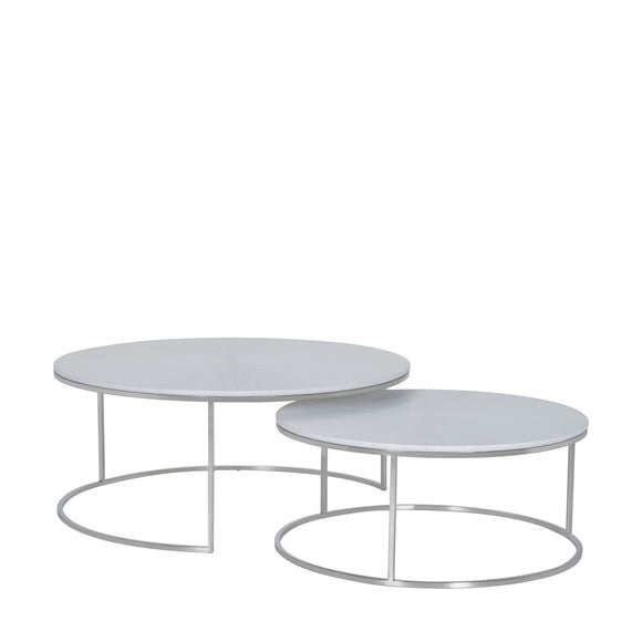 that's living gallo silver nesting table set of 2 coffee tables 