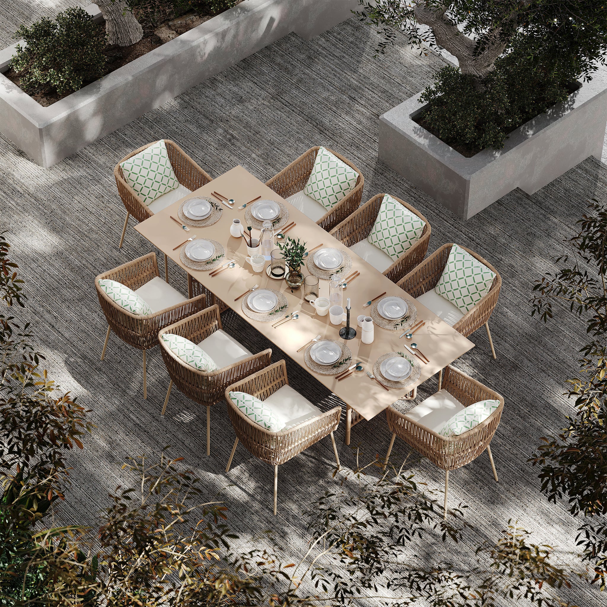 that's living outdoor iris rectangular dining table set sets 