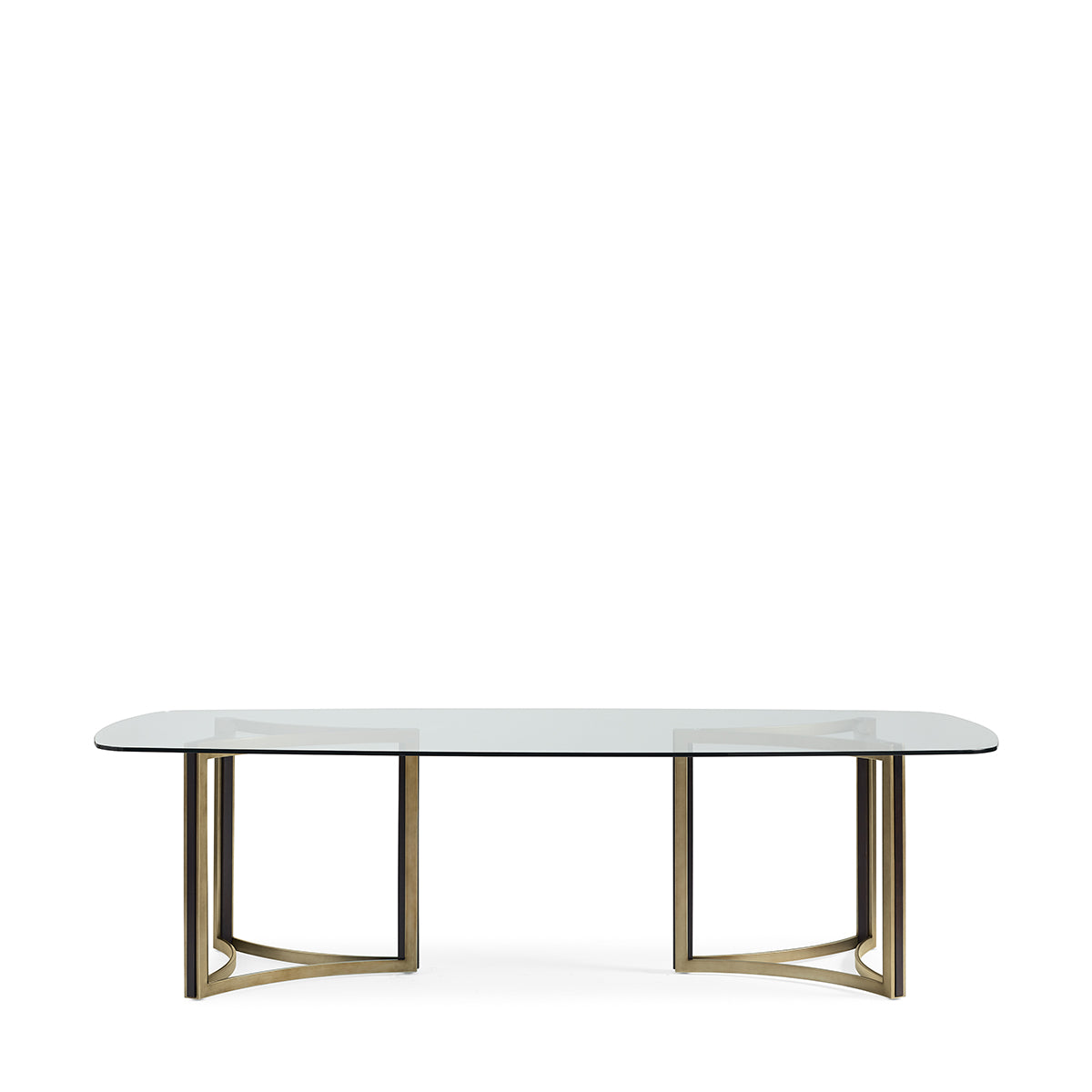 caracole remix dbl ped glass top tbl dining tables 